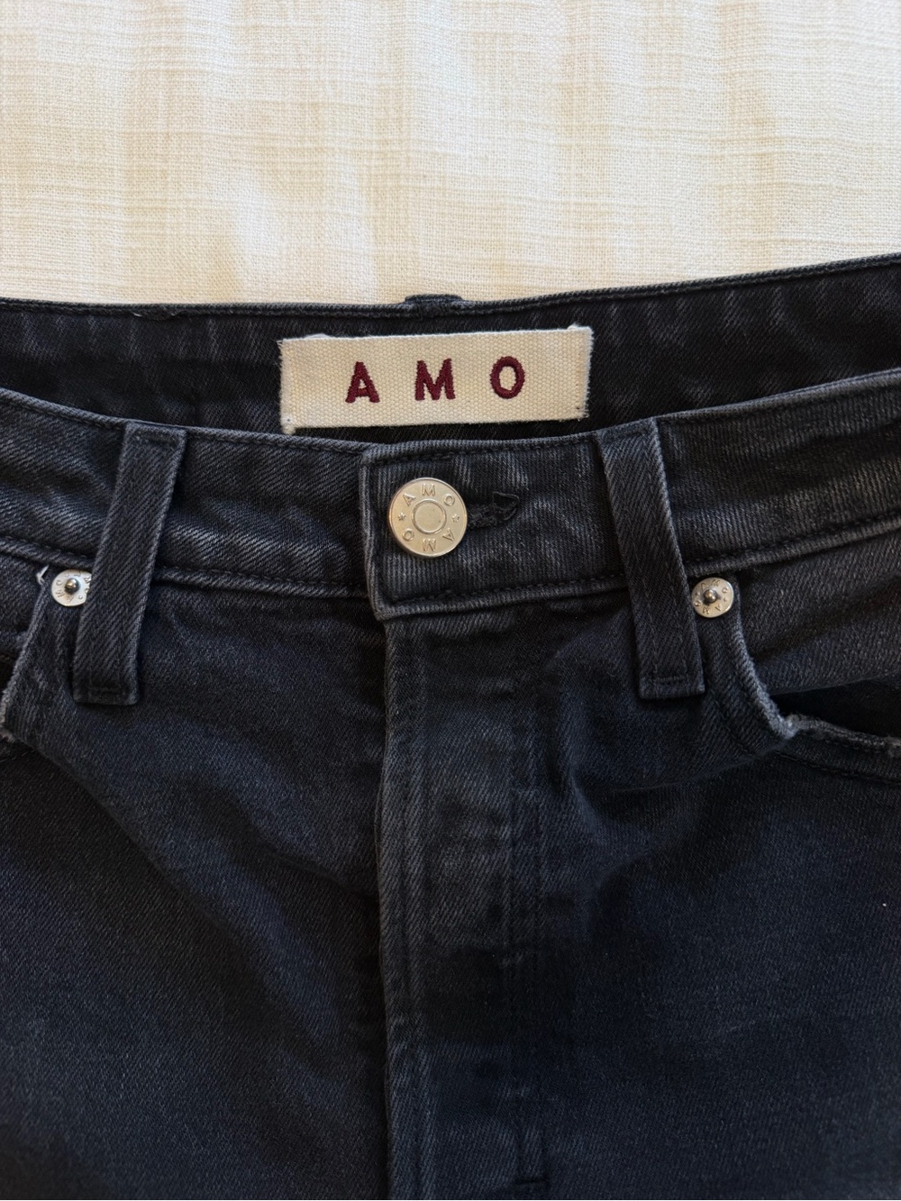 AMO Chloe Crop With Piping Black with White Sidestripe Size 26 - Picture 5 of 10